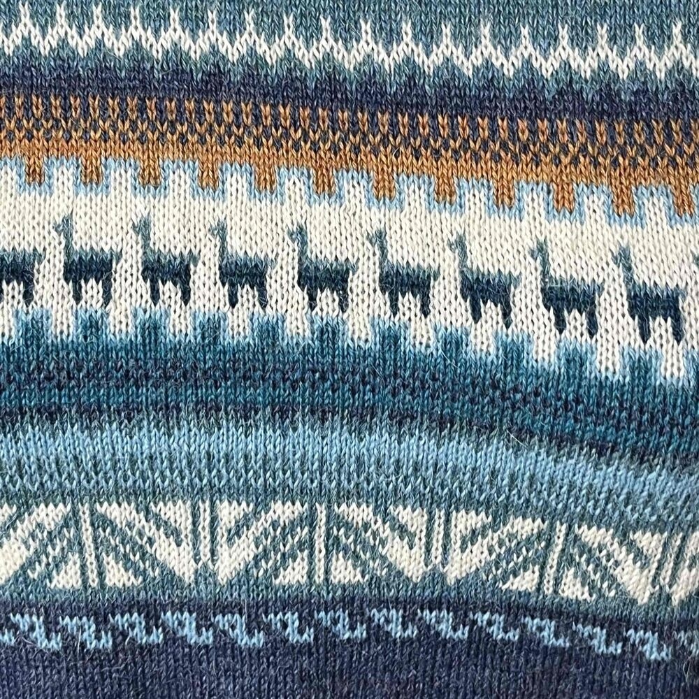 Baby Alpaca Wool Fair Isle Sweater Size Medium Peru from Manos de la Comunidad - Picture 2 of 9